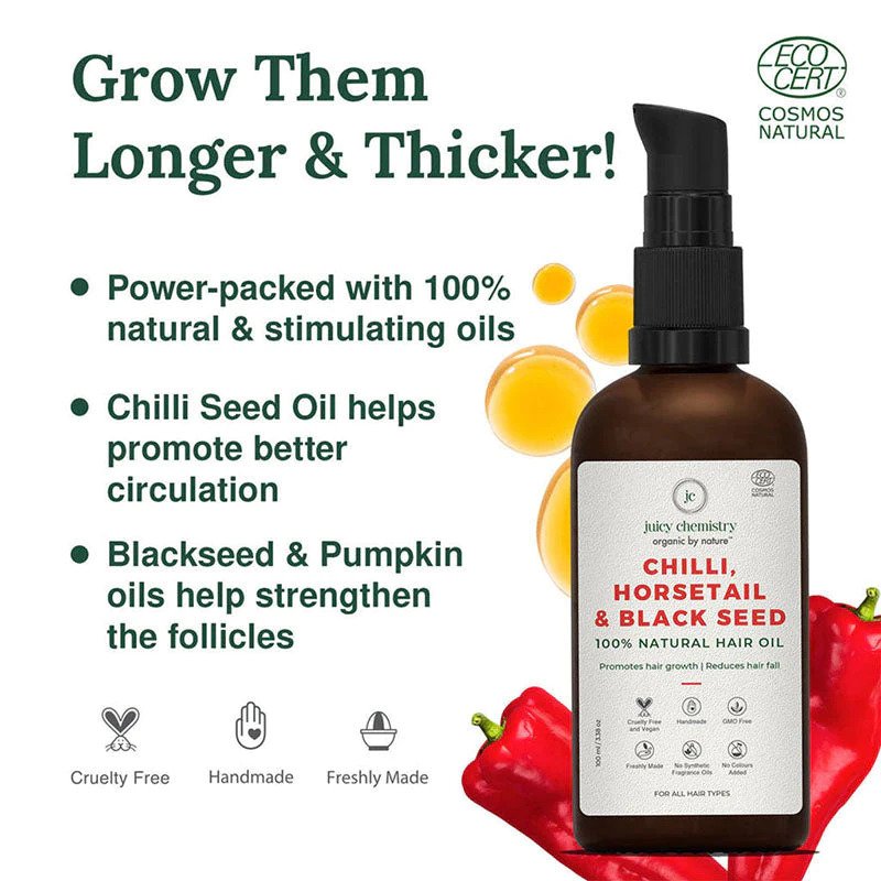 Chilli, Horsetail & Black Seed Hair Oil (30ml)