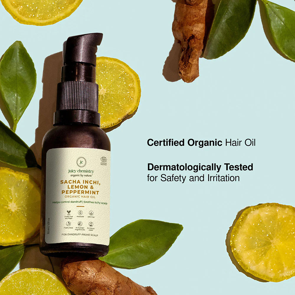 Sacha Inchi, Lemon & Peppermint Organic Hair Serum (30ml)