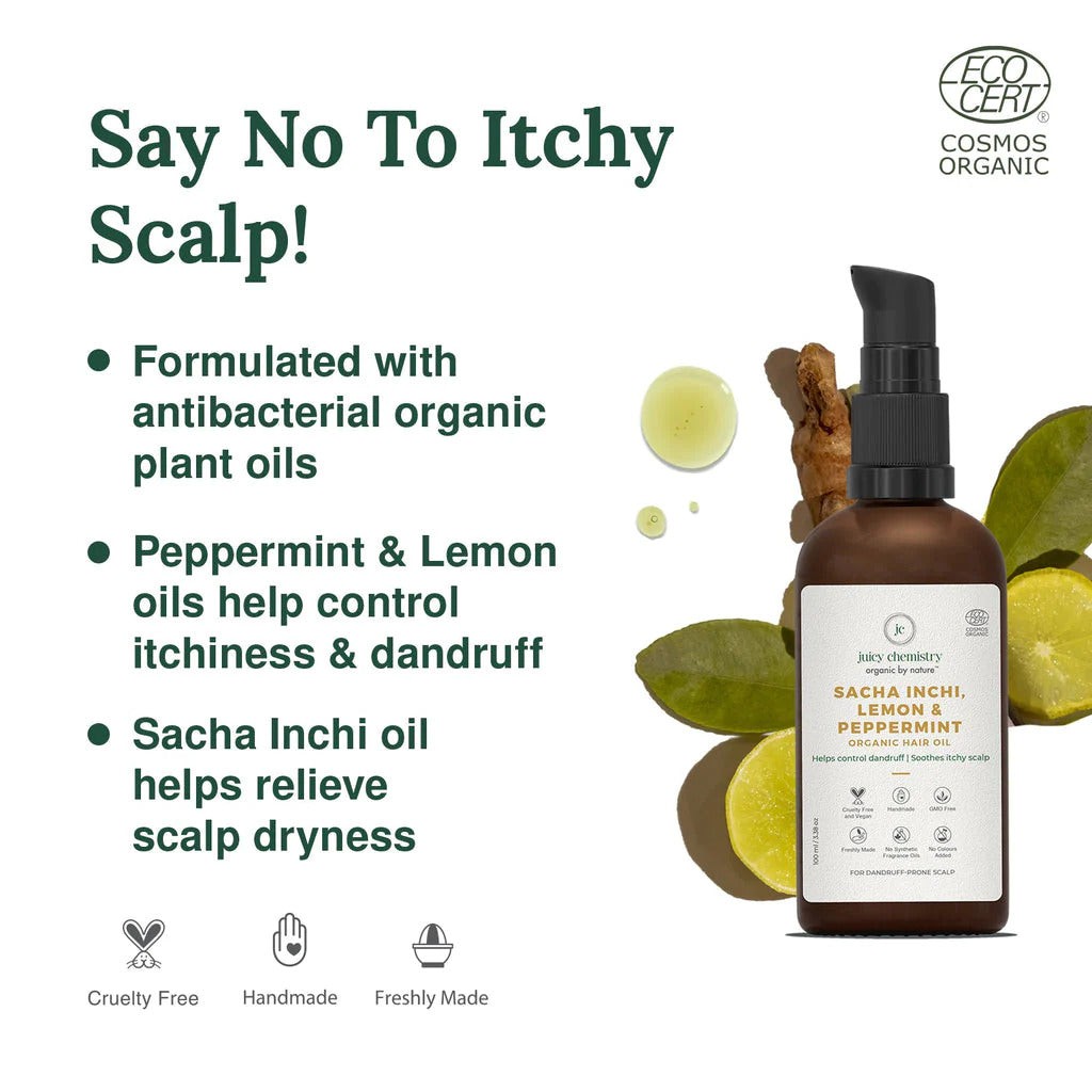 Sacha Inchi, Lemon & Peppermint Organic Hair Serum (30ml)
